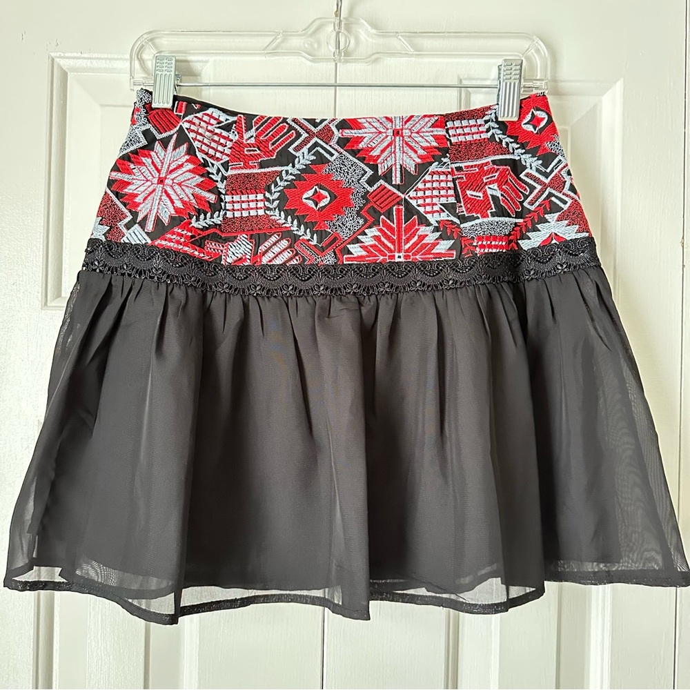 Endless Rose Dorian Embroidered Black Mini Skirt Size Small - Picture 5 of 14